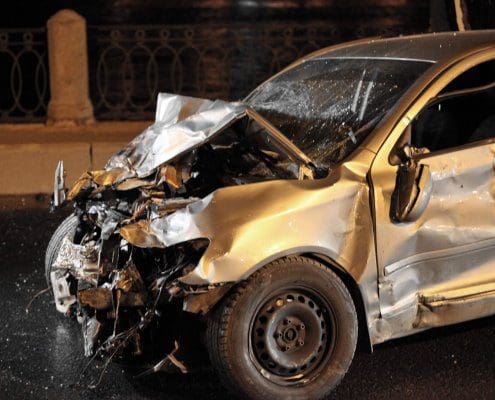 car totaled after man is killed in wrong-way car accident in Riverview, Florida