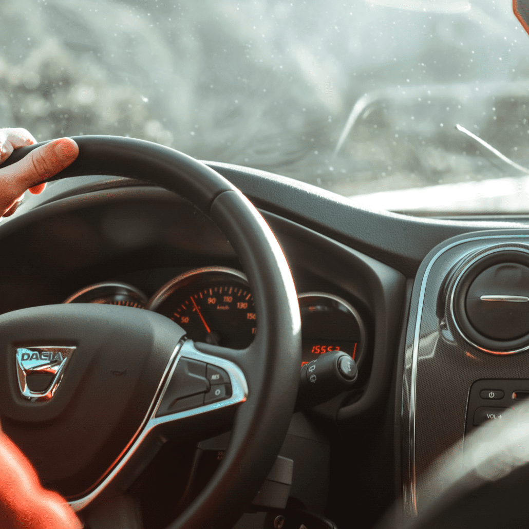 photo of a steering wheel